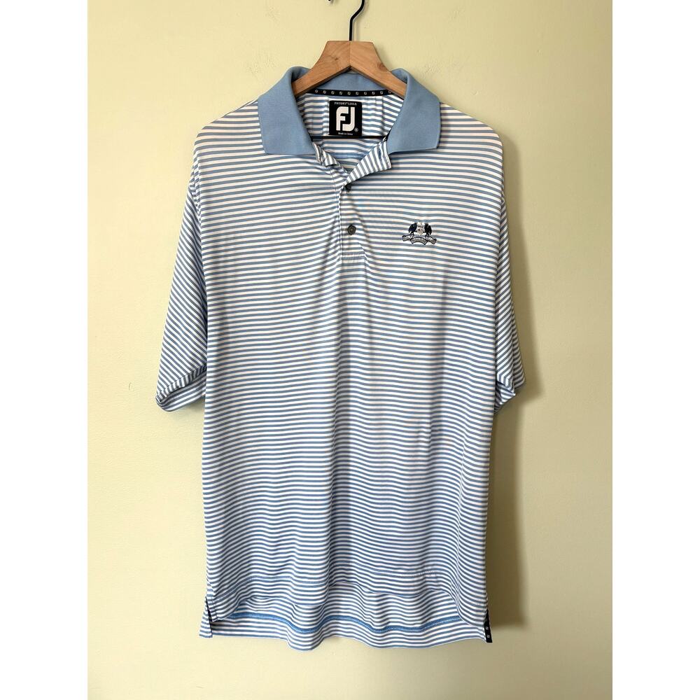 Monroe Golf Club X FootJoy Lisle  Striped Polo Shirt Medium